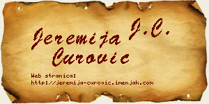 Jeremija Čurović vizit kartica